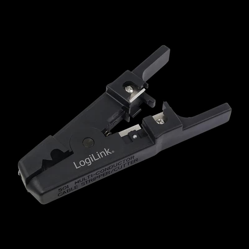 CLESTE dezizolare cablu, LOGILINK, functii: dezizolare cablu, taiere cablu 3.2-9.5mm, surub reglare diametru, negru, "WZ0005"