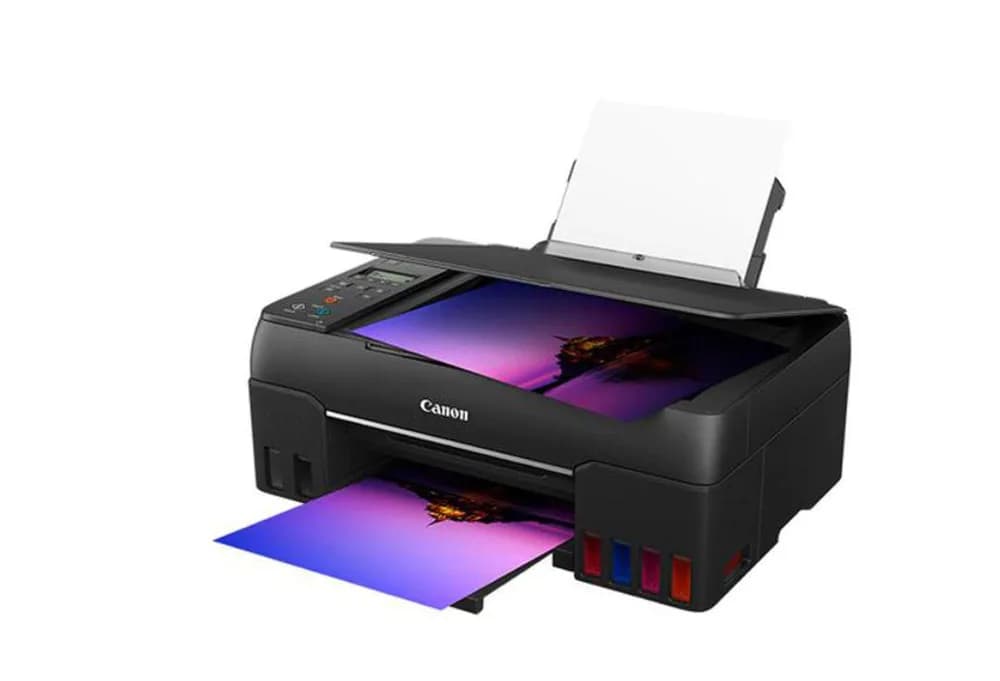 Multifunctional inkjet color CISS Canon Pixma G640, dimensiune A4,viteza 3.9 ppm alb-negru, rezolutie 4800x1200dpi, alimentare hartie 100coli, Scanner CIS, rezolutie scanare:600 x 1200, 99 copii max, zoom:25%-400%, format hartie: A4, A5,B5, interfata: USB, WIFI, consumabile:GI-43BK, C, M, Y, R — miniatură