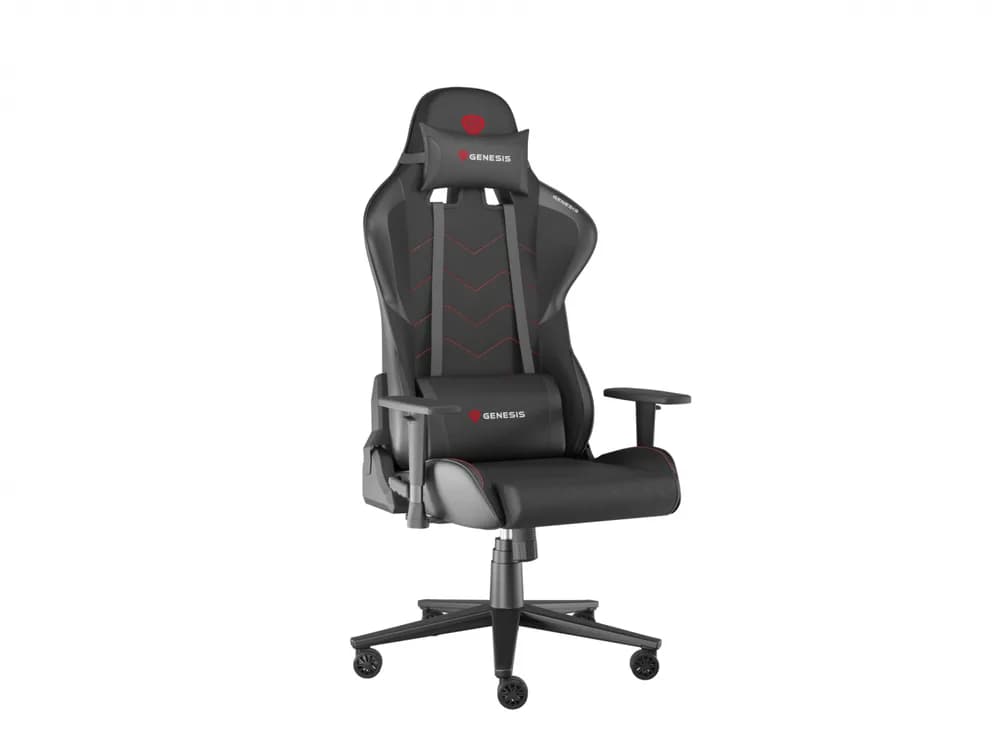 Scaun gaming Genesis Nitro 550 G2, material Synthetic PU + Textil, reglabil pe inaltime, greutate maxima suportata 150 kg, inaltime scaun reglabil 46.5 - 53.5 cm, spatar ajustabil 150°, dimensiuni roti 60mm, negru — miniatură