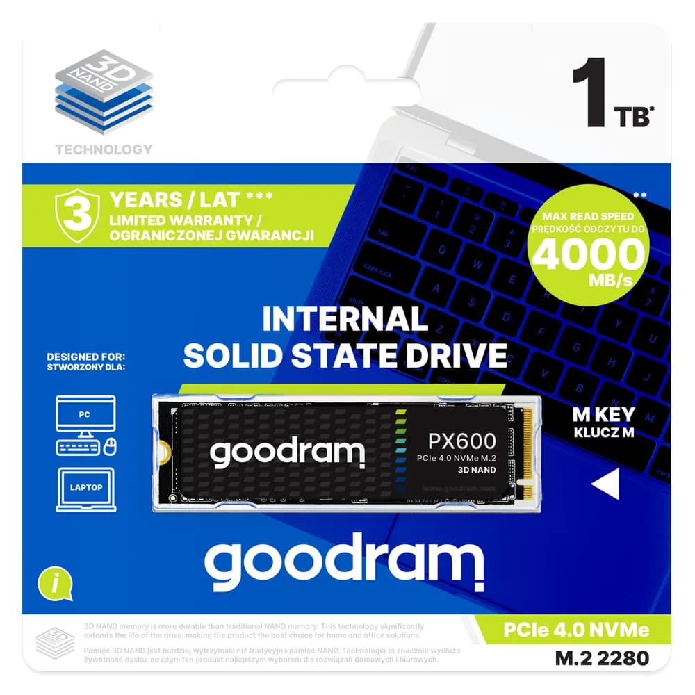 GOODRAM SSD PX600 GEN.2 2TB PCIe 4x4 M.2 2280 RETAIL "SSDPR-PX600-2K0-80" — miniatură
