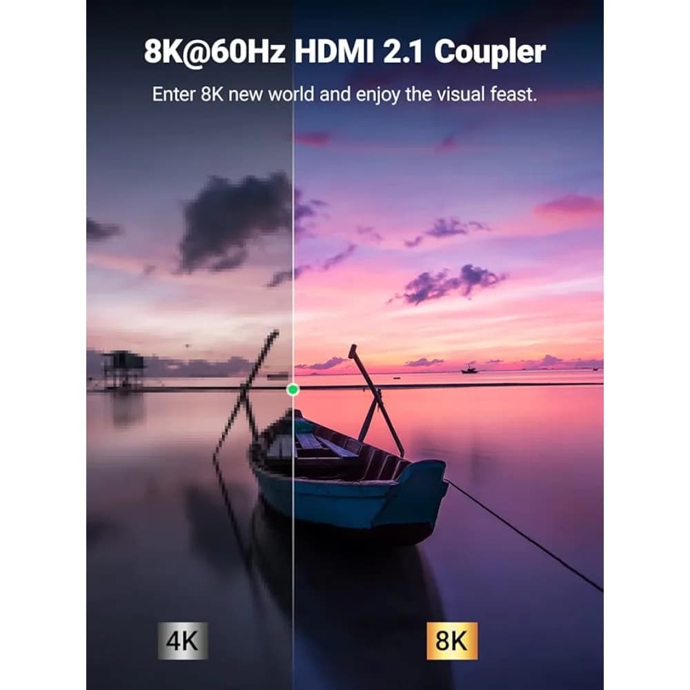 ADAPTOR video Ugreen, "HD159" cupla extender HDMI (M) la HDMI (M), rezolutie maxima 8K UHD la 60 Hz, conectori auriti, aluminiu, gri "90592" - 6957303895922 — miniatură
