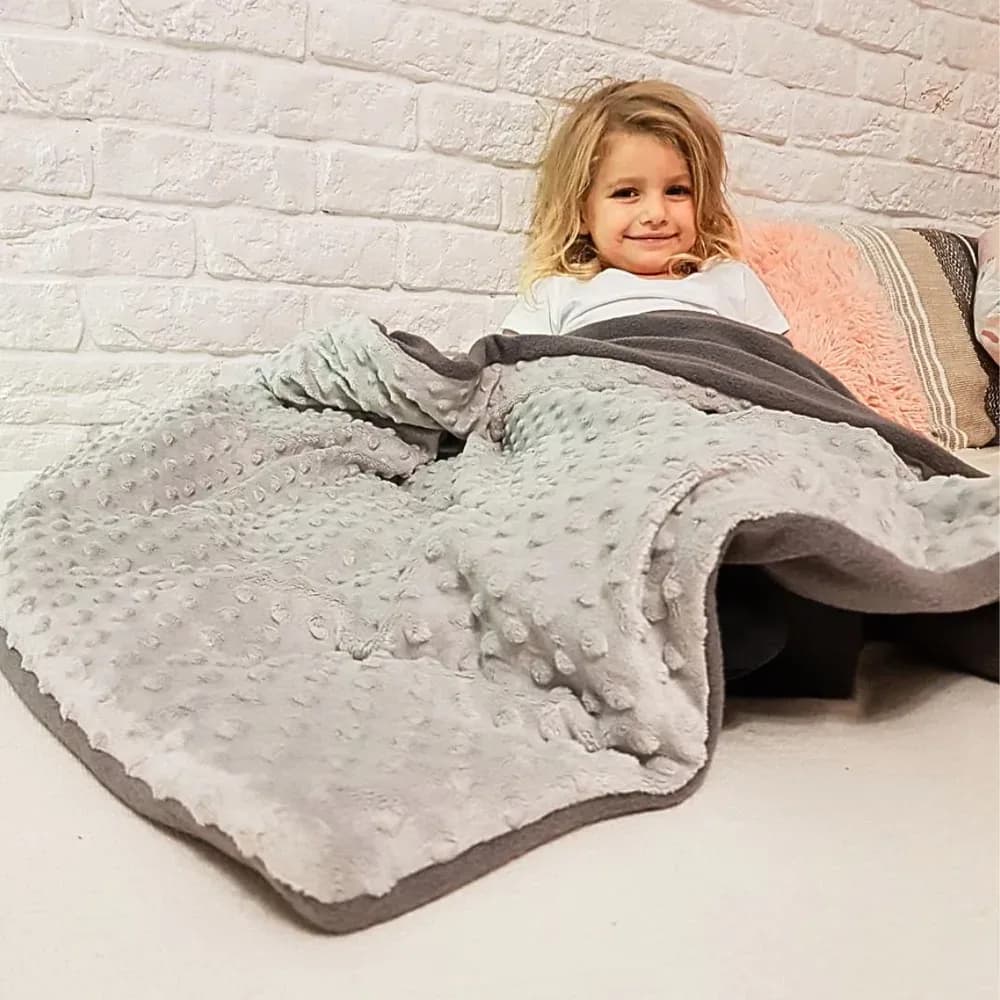 Patura cu greutati mare 5kg (150 x 200cm) Gri/Gri cu fata de perna — miniatură