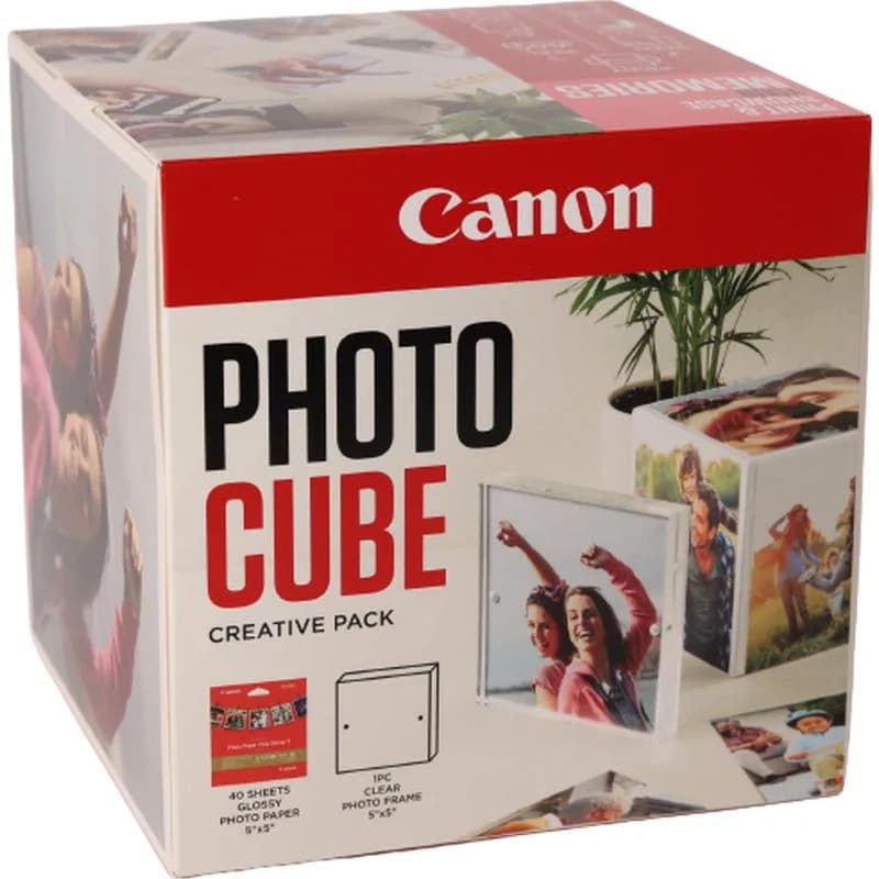 CANON PP-201 13x13CM PHOTO CUBE White / Pink, 40 coli, 1 x rama foto