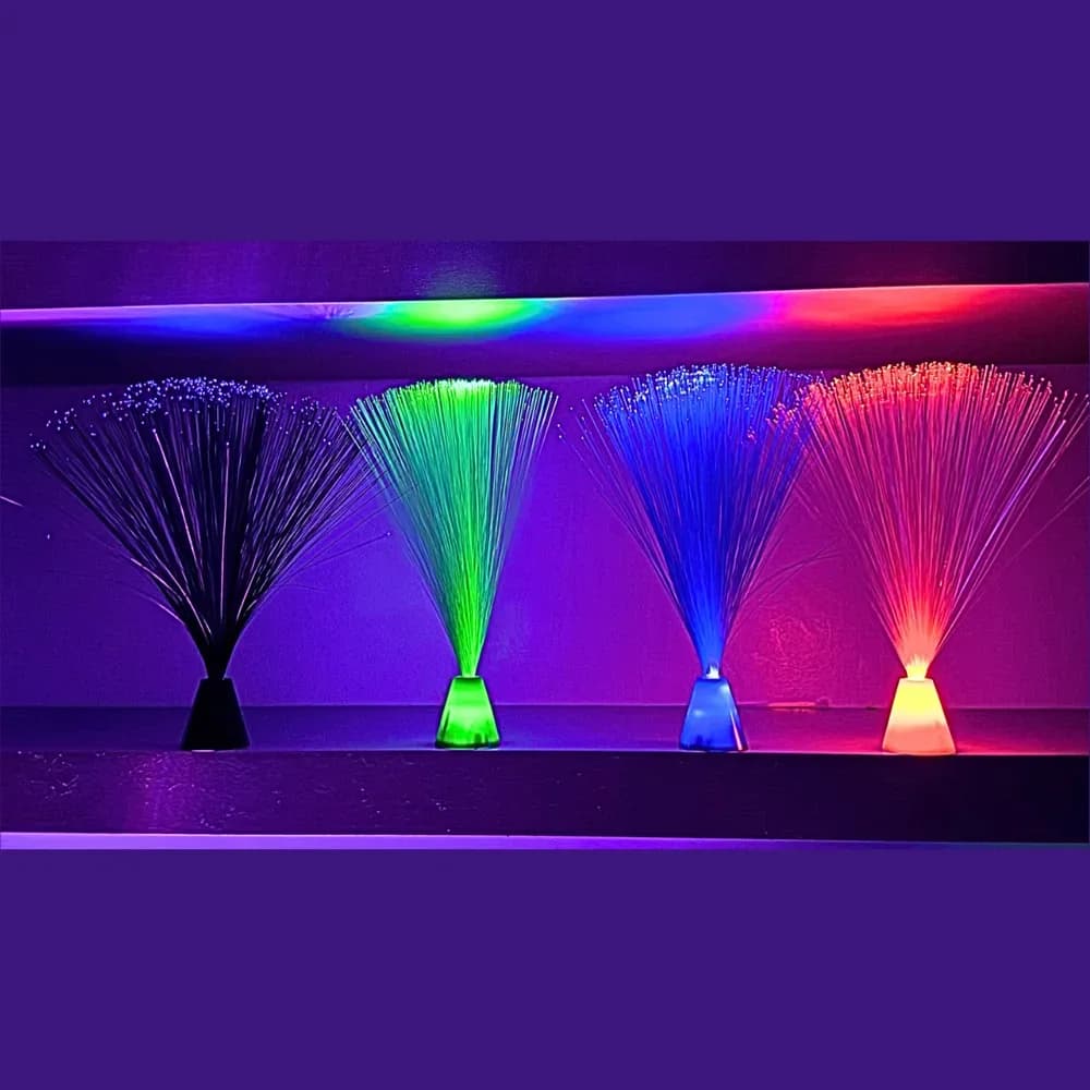 Set de 4 mini lămpi cu fibră optică — miniatură