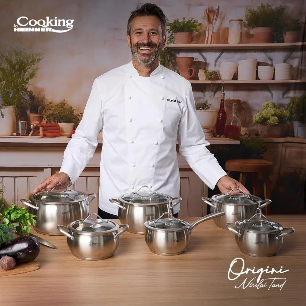 SEMIOALA INOX+CAPAC 22x11.5L, 4.3L, NICOLAI TAND, ORIGINI, COOKING BY HEINNER — miniatură