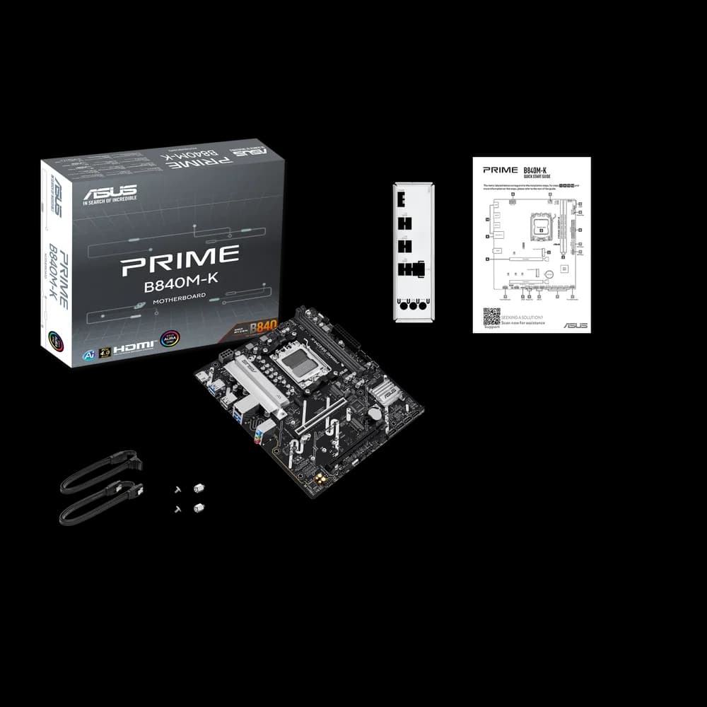 Placa de baza Asus PRIME B840M-K, AM5, DDR5, mATX, Negru "PRIME B840M-K" — miniatură