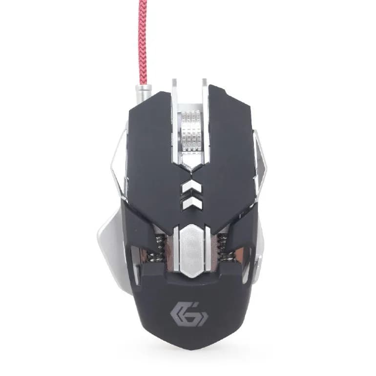 MOUSE GEMBIRD, gaming, cu fir, USB, optic, 4000 dpi, butoane/scroll 7/1, iluminare, butoane programabile, negru / gri, "MUSG-05"