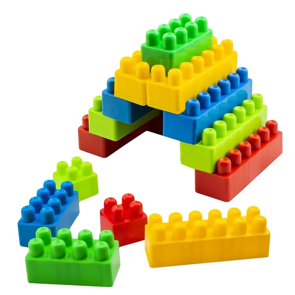 Cuburi constructii, multicolore, 136 piese/ghiozdan - ROBENTOYS — miniatură