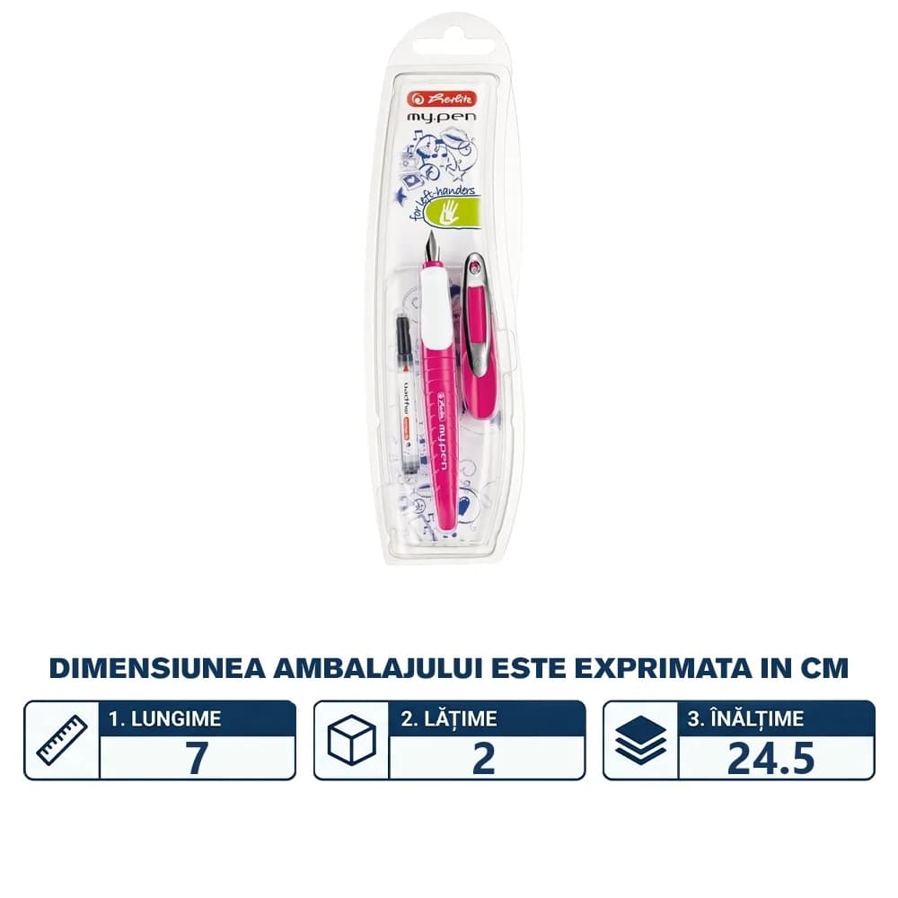 Stilou My Pen, penita L, roz/alb - blister — miniatură