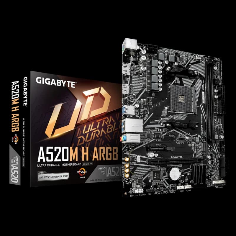 Placa de baza Gigabyte A520M H ARGB, Socket AM4, DDR4, Micro-ATX