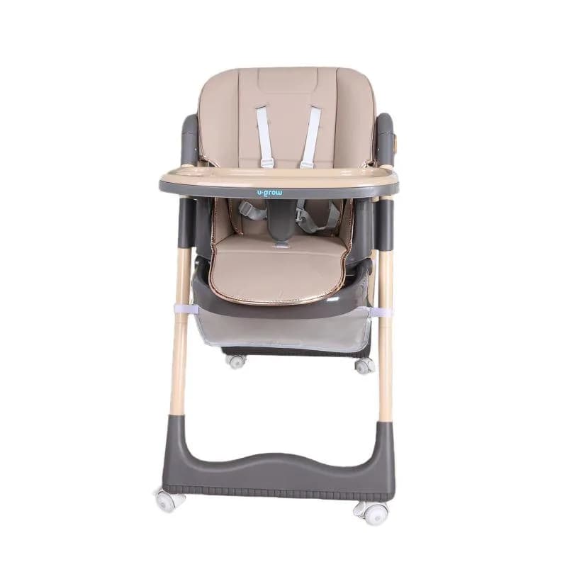 Scaun de masa cu inaltime reglabila, spatar ajustabil in 4 pozitii, pliabil, brown, U-Grow