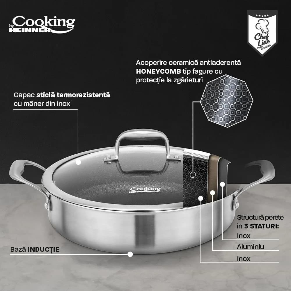 CRATITA CU CAPAC, 30x7.8 CM, 4.8 L, TITANIUM3, COOKING BY HEINNER — miniatură
