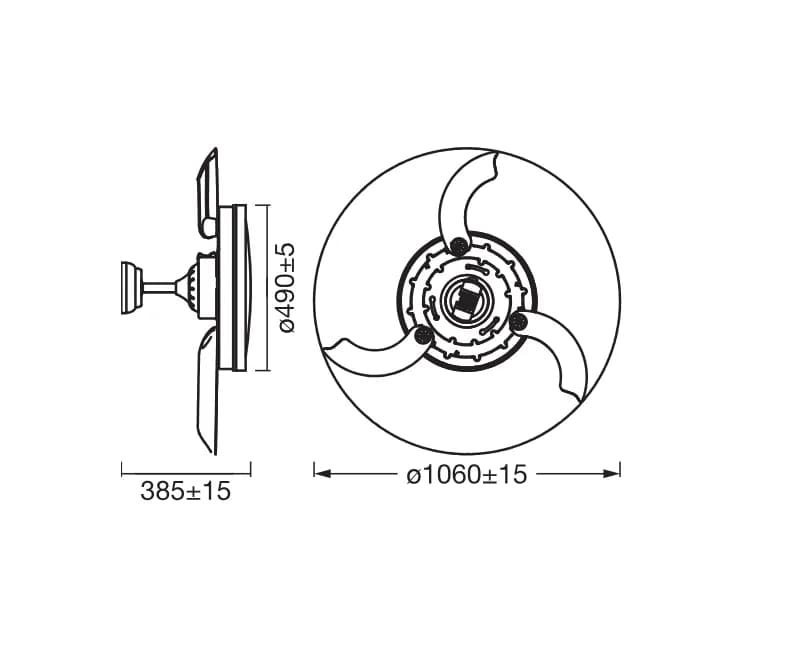 Plafoniera LED cu ventilator Osram Retractable cu Telecomanda, 66W, 4200lm, lumina alba (3000-4000-6500K), IP20, max 6460 m³/h, timer 2h-4h-8h, Alb/Negru — miniatură