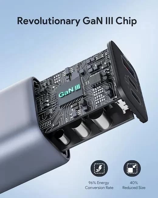 Alimentator retea Aukey, PA-B6U GR, 67W, fast charge, 1 x USB-A, 2 x USB-C, gri, "LLTSEUN1048305" - 689323786893 — miniatură
