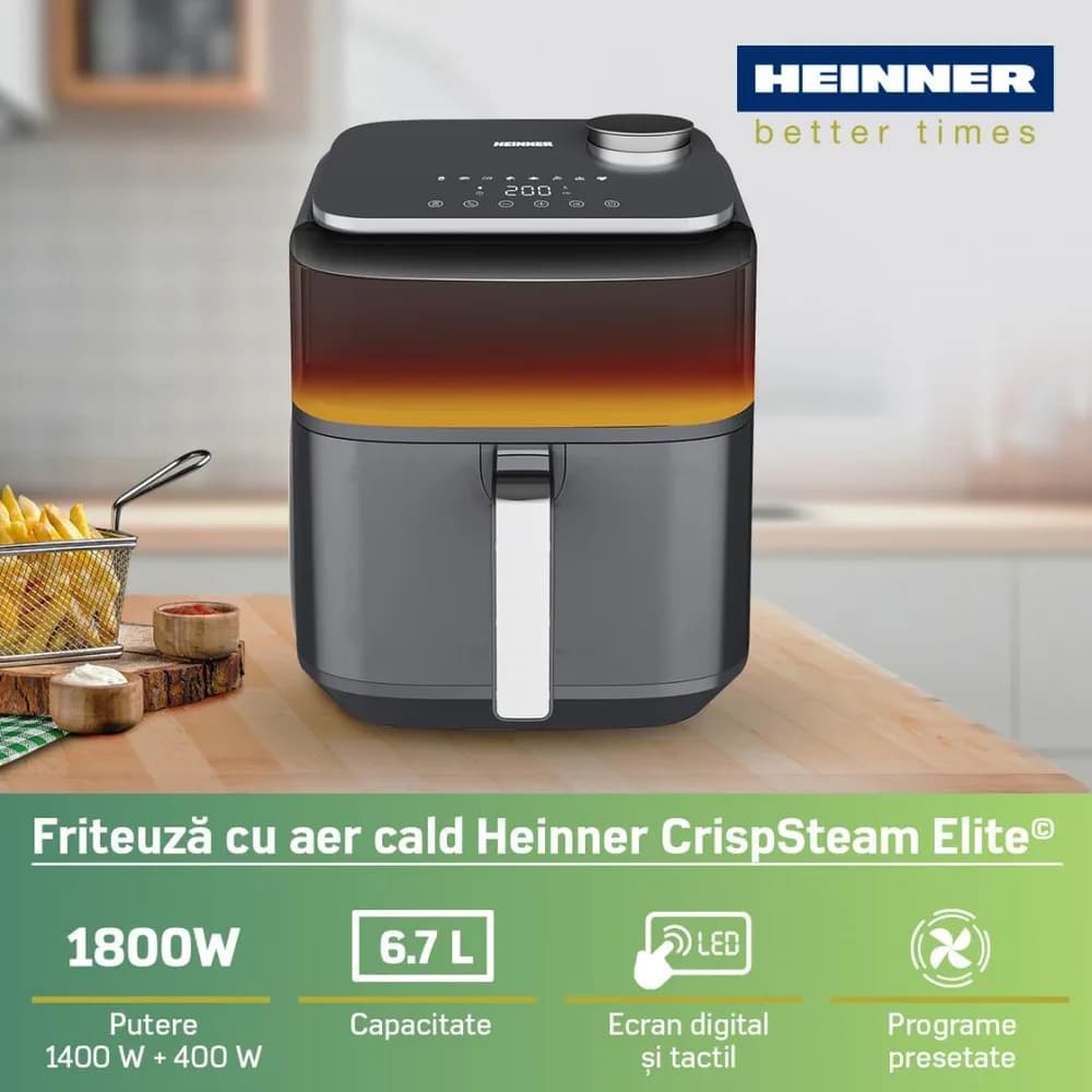 FRITEUZA CU AER CALD HEINNER CRISPSTEAM ELITE HAF-H7DLST1800 — miniatură