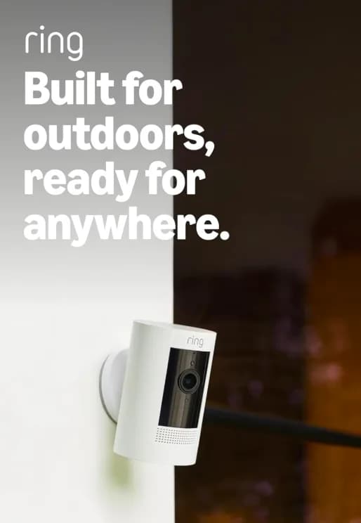 Ring Stick Up Cam, Indoor/Outdoor Wire Free 1080p Security — miniatură
