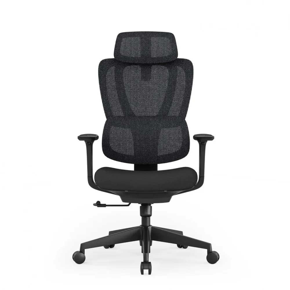 Scaun birou Serioux Aeromesh, Dimensiuni (LxAxÎ): 68,5x67x111-119cm, Capacitate greutate: 150 kg, Material suprafață: Material plasă, Material cadru: Fibră de sticlă de înaltă rezistență, Tip cotieră: Cotieră 3D, Tip pârghie pneumatică: Sistem de ridicare pe gaz clasa 3 de 85 mm — miniatură