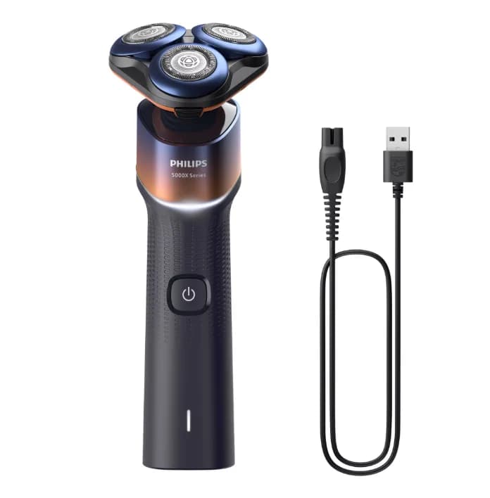 Aparat de ras PHILIPS Seria 5000 X5012/00, barbierit umed/uscat, tehnologie SkinProtect, capete flexibile 360, 50 de min, lame ComfortCut, Crom/Portocaliu — miniatură
