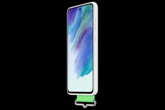 Galaxy S21 FE; Silicone Cover with Strap; White "EF-GG990TWEGWW" — miniatură