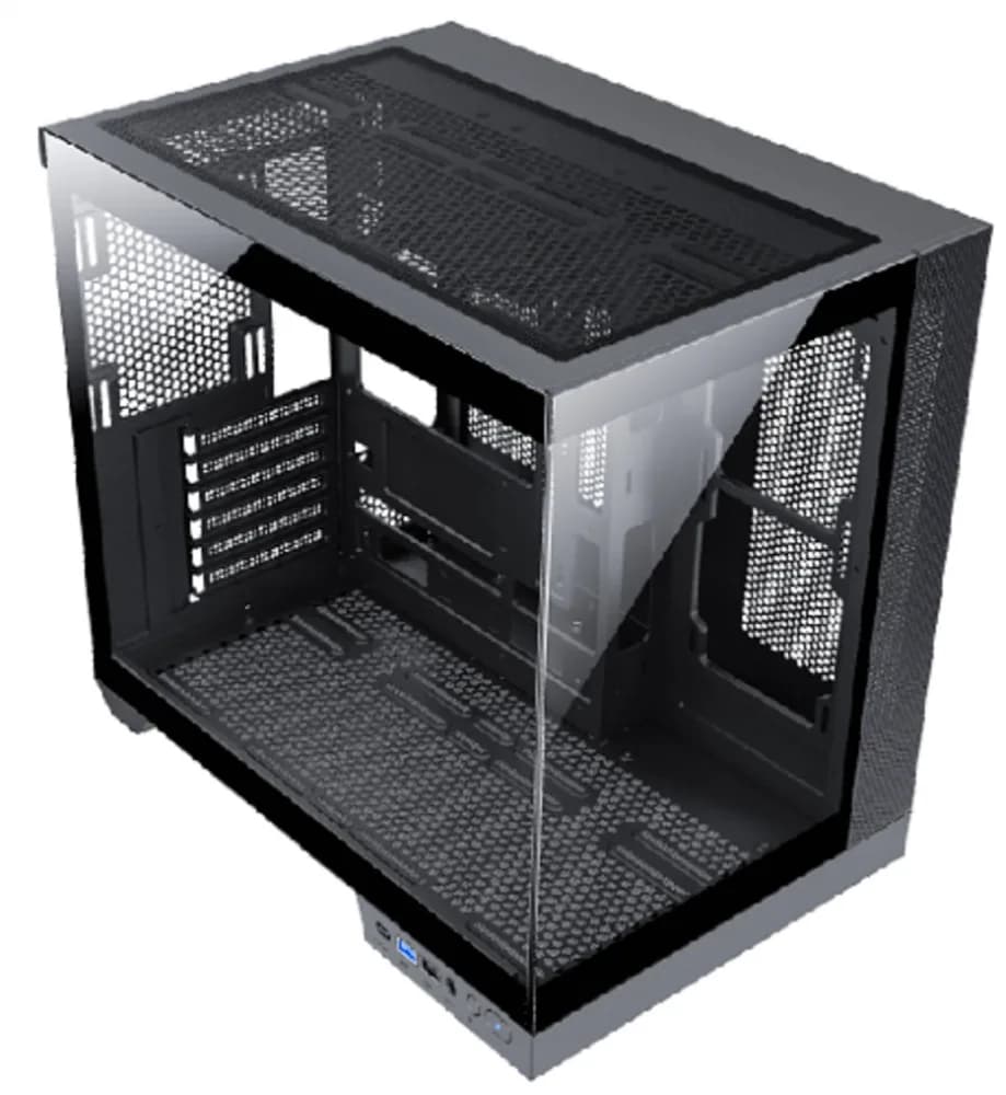 Carcasa gaming Serioux Shadow, fara sursa, tip middle tower, USB2.0x+HD Audio, USB3.0, porturi rezervate pentru ventialtor: MN 2x120mm ventilatoare ARGB (incluse), spate:1x120mm ventilator RGB (inclus), sus 3x120mm/2x140mm, controler 4 porturi, drive bays: HDD de 3.5'' x2, SSd de 2.5'' x1, Sloturi — miniatură