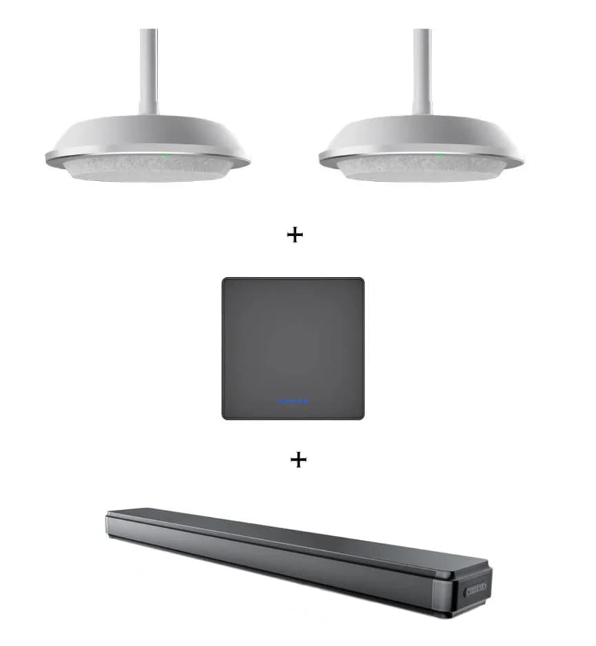 Pachet audio cu 2 speakerphone-uri pentru videoconferinte cu prindere in tavan