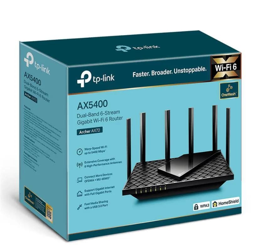 Router wireless TP-LINK Gigabit Archer AX72, AX5400, WiFi 6, Dual-Band — miniatură