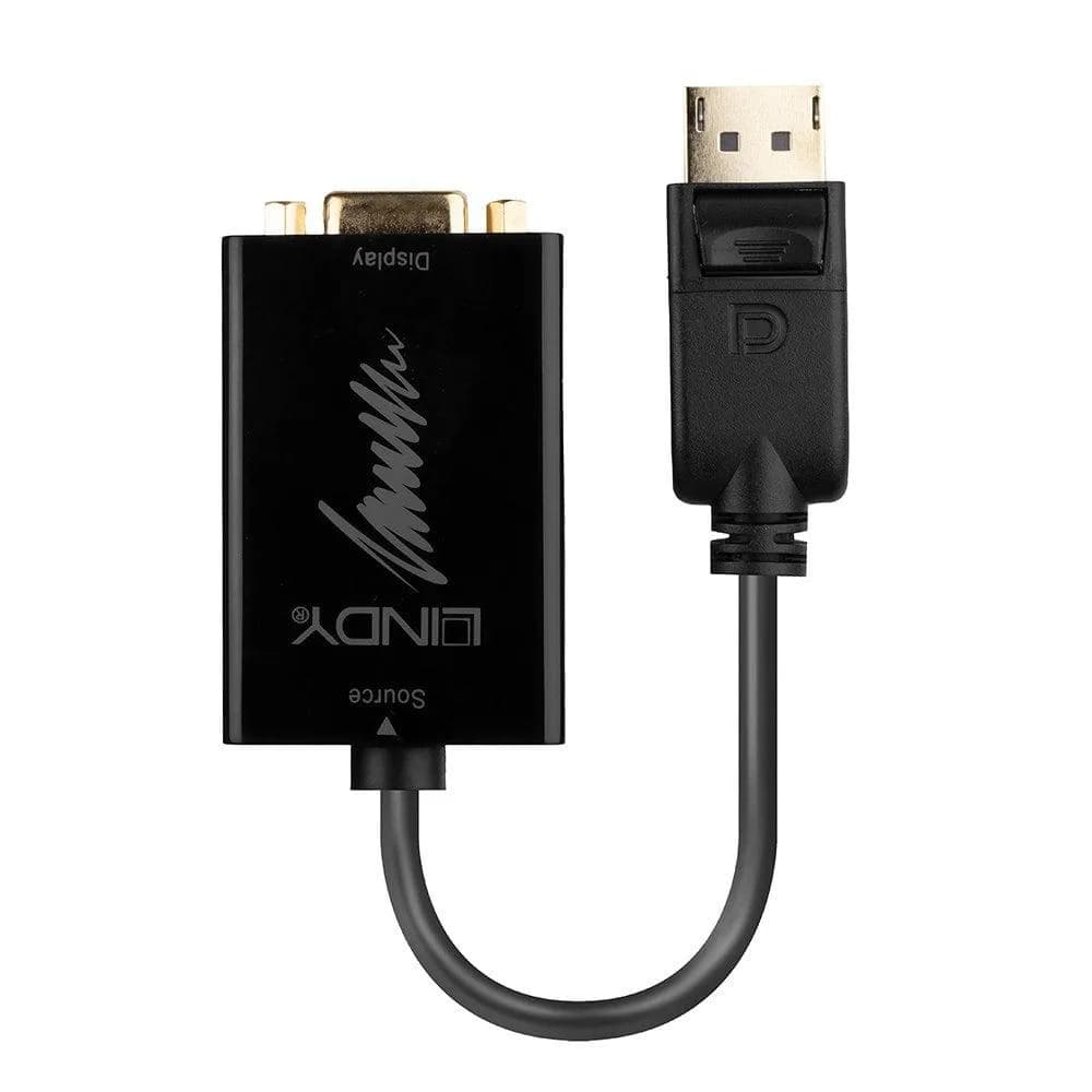 Adaptor Activ Lindy LY-41006, DisplayPort to VGA, negru — miniatură