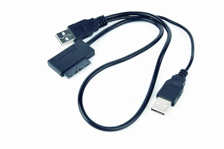 CABLU USB GEMBIRD adaptor, USB 2.0 (T) la slim S-ATA (T), 50cm, pt. SSD, DVD, cu USB suplimentar pt. extra power, negru, "A-USATA-01"