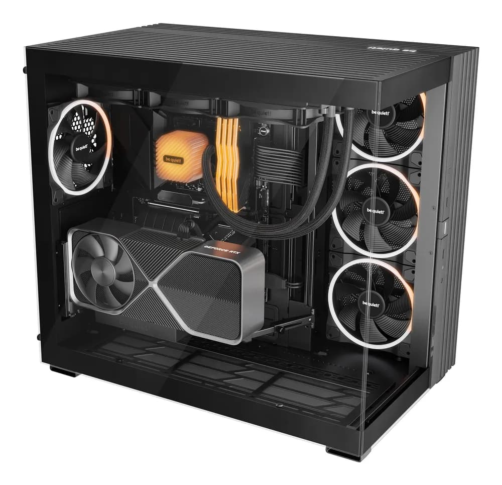 CARCASA be quiet "LIGHT BASE 900 DX", full tower, gaming, fara sursa, suporta 10xfan, USB Type-C x 1, USBx2, audio+mic, 8 sloturi expansiune, negru, "BGW69" — miniatură