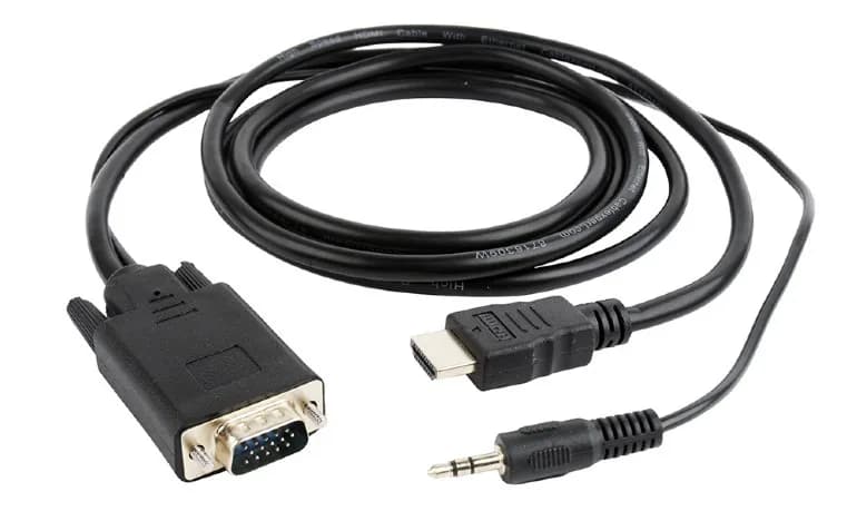 CABLU video GEMBIRD,splitter HDMI(T) la VGA(T)+Jack 3.5mm(T),1.8m,1920x1080 la 60Hz,converteste semnal digital HDMI in analog VGA+audio 3.5 mm jack,negru, "A-HDMI-VGA-03-6"
