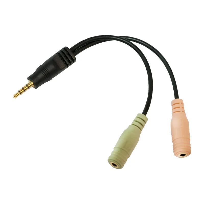 ADAPTOR audio LOGILINK stereo 3.5 stereo (1 x 3.5mm 4-pin T la 2 x 3.5" 3-pin M), 15cm, "CA0021"