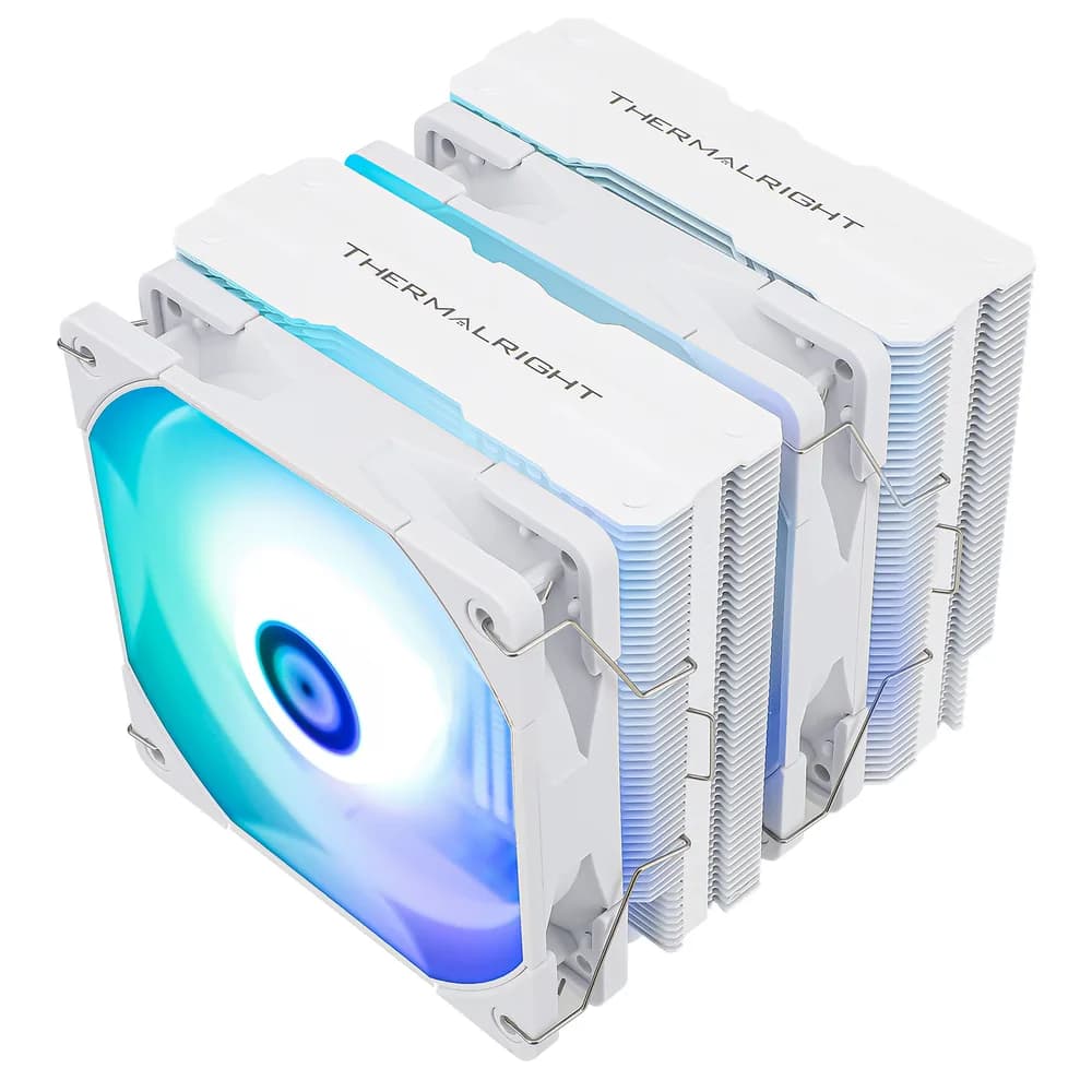 COOLER Thermalright "Peerless Assassin 120 White ARGB" dual tower,skt. Intel si AMD, racire cu aer, vent. 2 x 120mm, 1550 rpm, 6 heatpipes, inaltime 157mm, ARGB,"Peerless Assassin 120 White ARGB" — miniatură