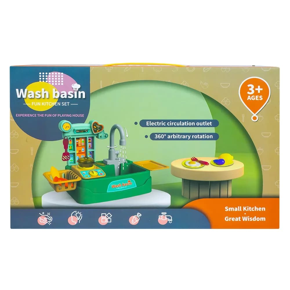 Play set bucatarie, 17 piese, cu baterii, 46x22x27 cm — miniatură