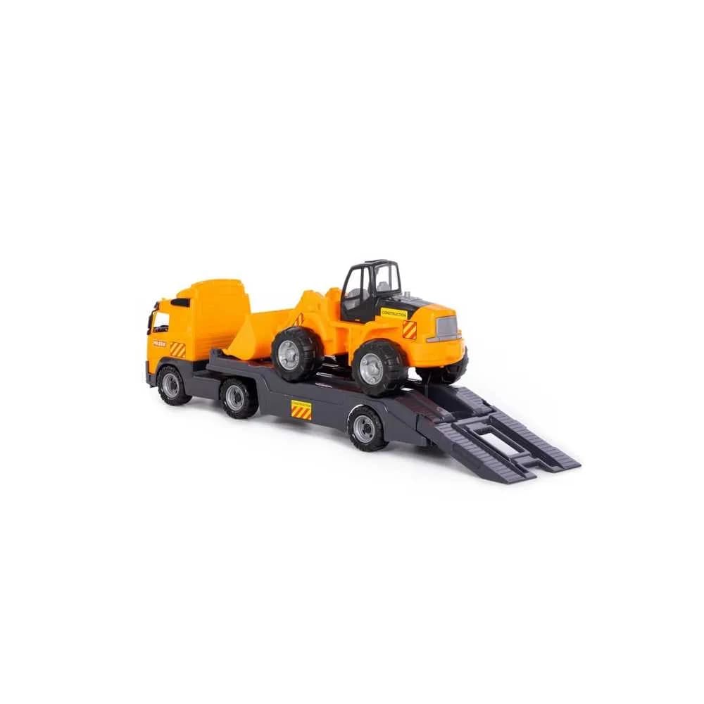 Trailer+excavator - Volvo PowerTruck, 89x19x25 cm, Wader — miniatură