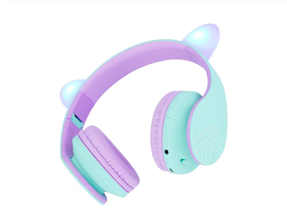 Casti Over-ear PowerLocus KidsCat, Wireless/Wired, Multicolor — miniatură