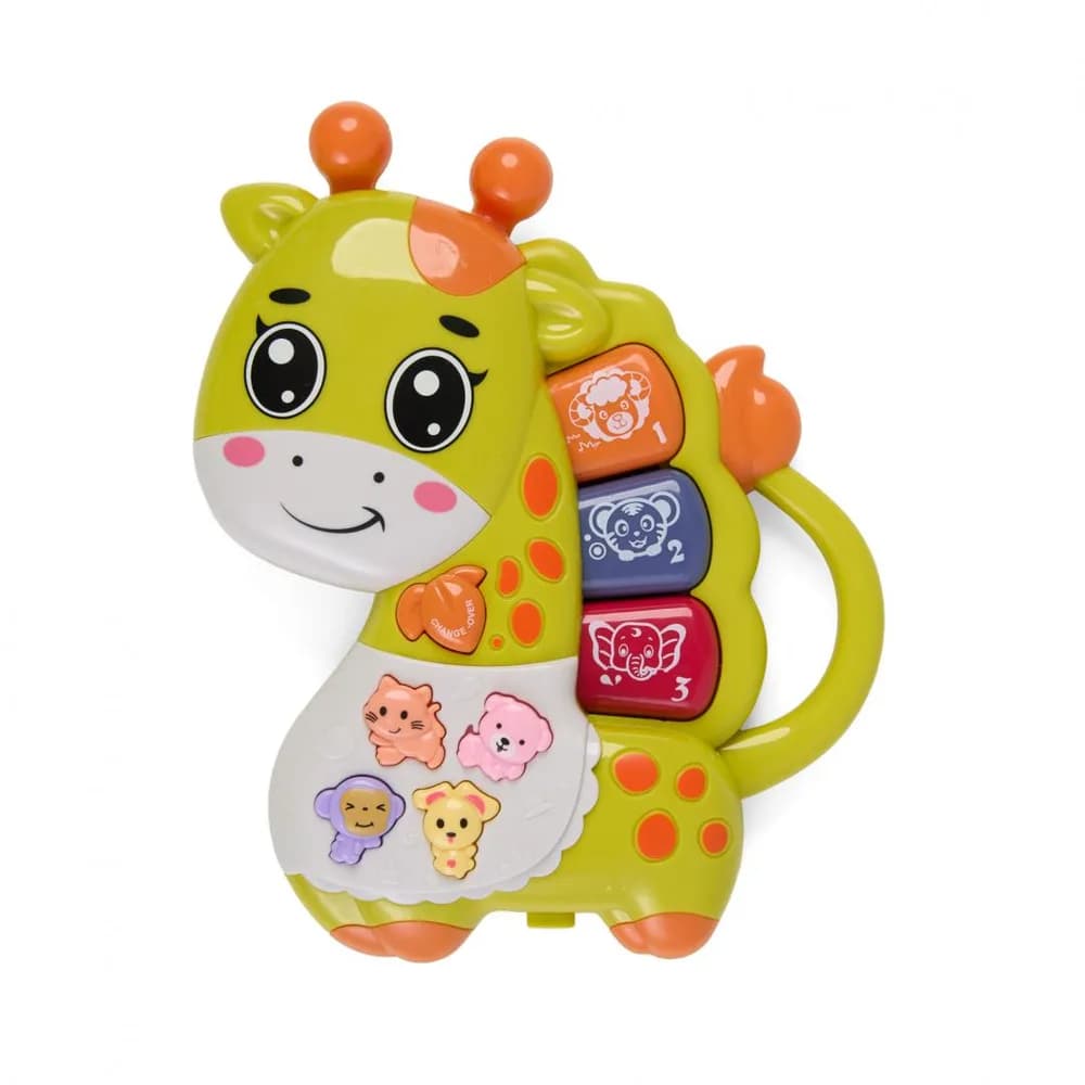 JUCARIE GIRAFA CU LUMINI SI SUNETE, DIVERSE CULORI, MOMKI — miniatură