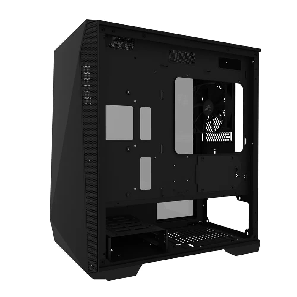 CARCASA Zalman "Z1 Iceberg", middle tower, fara sursa, suporta 5xfan, 3xfan inclus, USB 3.1 gen1 x 2, USB 2.0 x 1, audio+mic, 4 sloturi expansiune, negru "Z1 Iceberg Black" — miniatură