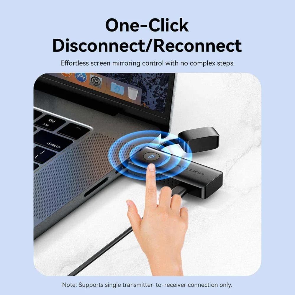 Transmitator video Vention, HDMI(T) USB-C(T), transmite semnal video la max 50m, rezolutie 1080p la 60Hz, 5GHz, negru, "ADKB0" - 6922794738539 — miniatură