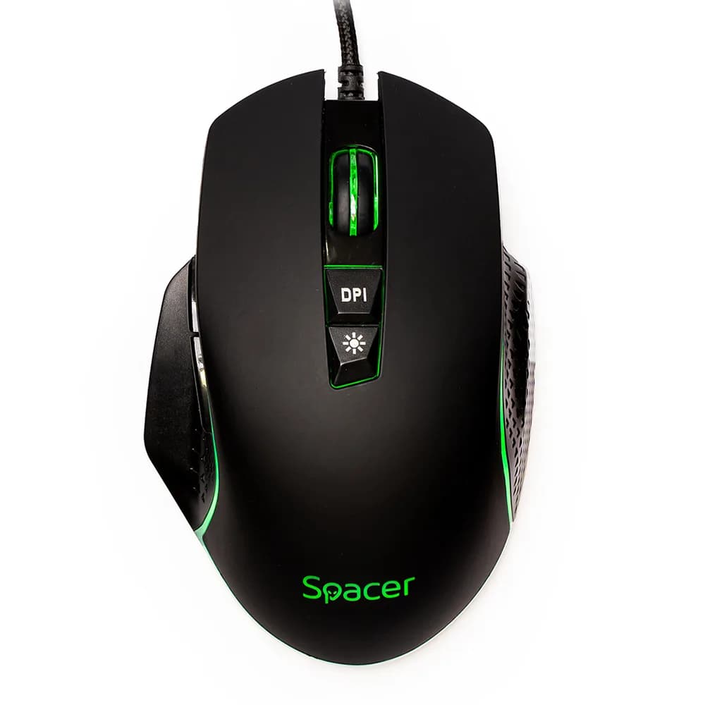 MOUSE Spacer - gaming, gaming, cu fir, USB, optic, 8.000 DPI, butoane/scroll 7/1, iluminare RGB, negru, "SPGM-PULSAR-SPEED" — miniatură