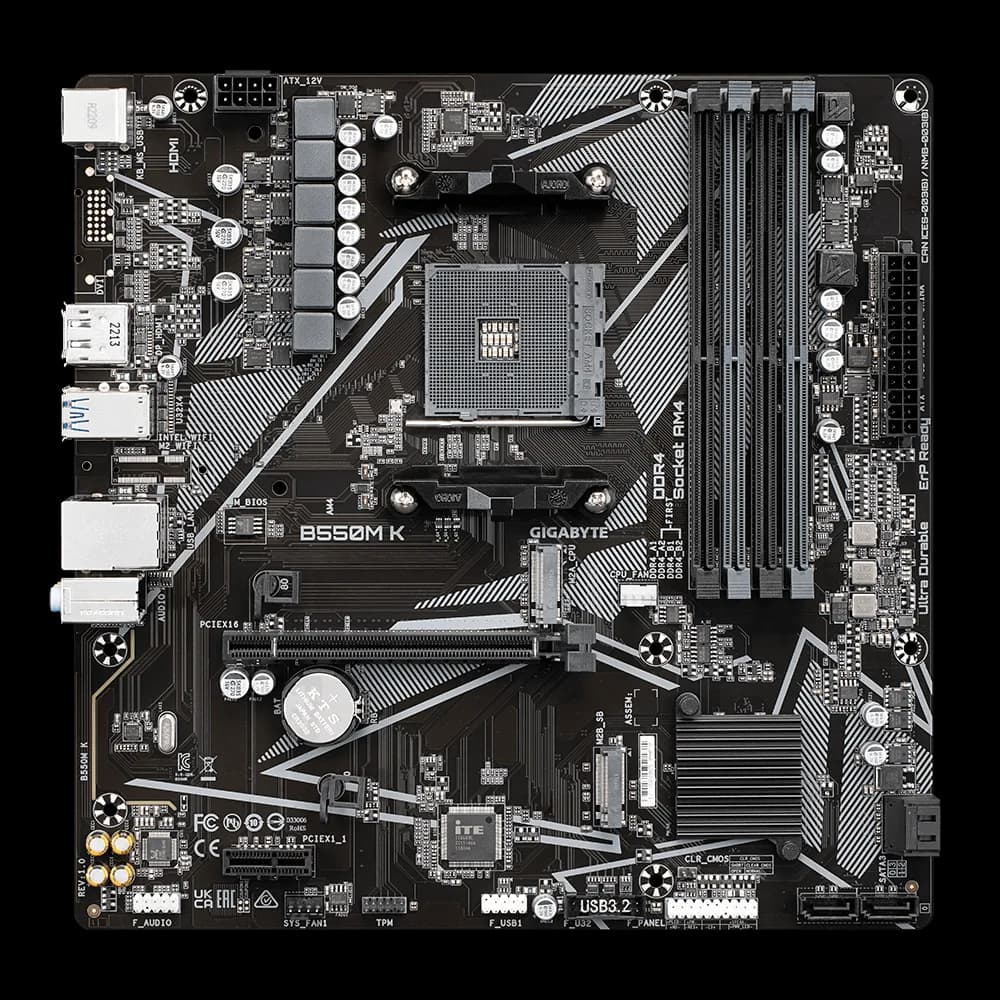 Placa de baza Gigabyte B550M K, Socket AM4, DDR4, Micro-ATX — miniatură
