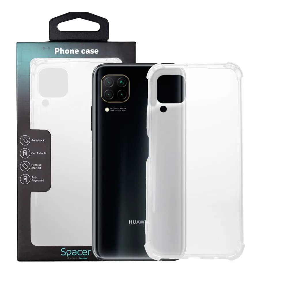 Husa Huawei telefon P 40 Lite, transparent, tip back cover, protectie suplimentara antisoc la colturi, material flexibil TPU, "SPPC-HU-P-40L-CLR"