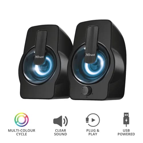 BOXE PC Trust Gemi RGB 2.0 Speaker Set - black "22948"