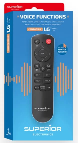 TELECOMANDA UNIVERSALA Superior, bluetooth, functie pointer ecran si comenzi vocale, compatibila televizoare LG, bateriile (2 x AAA) nu sunt incluse, negru "SUPTBB001" — miniatură