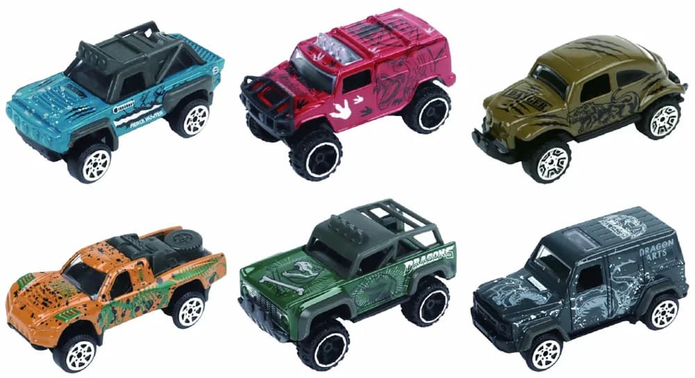 MACHETA DIE CAST, SET 6 CAMIONETE, SCARA 1/64, 7.5CM, DIVERSE MODELE SI CULORI- ALB, ALBASTRU DESCHIS, PORTOCALIU, VERDE, GALBEN,ALBASTRU INCHIS, GRI, BLEU, ROSU, MARO, GRI PETROL — miniatură