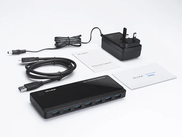 Hub USB TP-Link UH720, USB-A, 7 porturi, Negru — miniatură