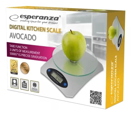 Cantar de bucatarie cu bol Esperanza Avocado EKS006 max 5kg Gri "EKS006" — miniatură