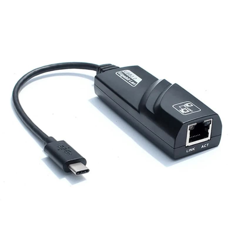 ADAPTOR RETEA USB SPACER adaptor, USB 3.1 Type-C (T) la RJ45 (M), 0.15m, 10/100/1000 Mbit/s, Grey, "SPC-Type-C/RJ45-01" — miniatură