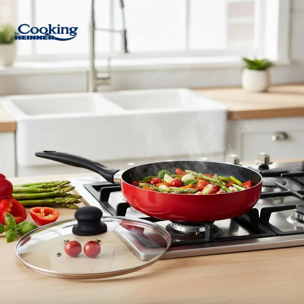 TIGAIE ADANCA ALUMINIU PRESAT+CAPAC 24x6.5 CM, COOKING BY HEINNER — miniatură