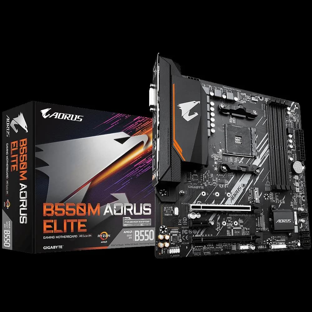 Placa de baza Gigabyte B550M AORUS ELITE, Socket AM4, DDR4, Micro-ATX — miniatură