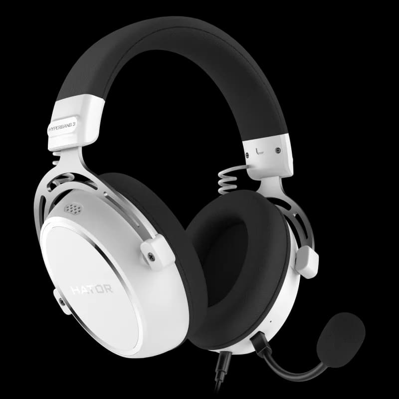 Casti Gaming Head-band HATOR HYPERGANG 3 Hi-Res, Wired, Alb